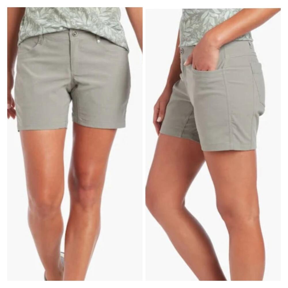 Kuhl Womens Trekr 5.5 Gray Back Pockets Lightweight Wicking Shorts Size 4